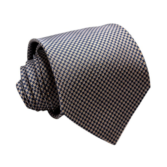 Polo Ralph Lauren Other - Polo Ralph Lauren Vintage 100% Silk Tie Navy Blue Gold Silver Geometric - Italy